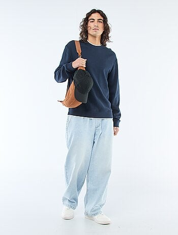 Pull col rond nid d'abeille