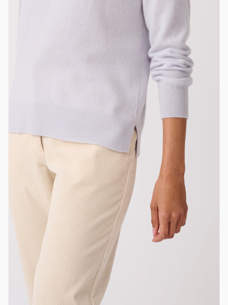 Pull col rond pur cachemire - damart Bleu ciel - Kiabi