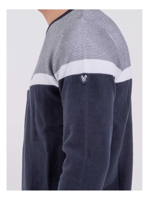 Pull col rond pur coton AGRISUD - Kiabi