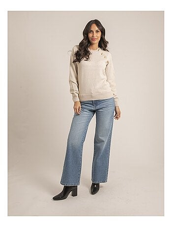 Pull col rond pur coton KORDINE
