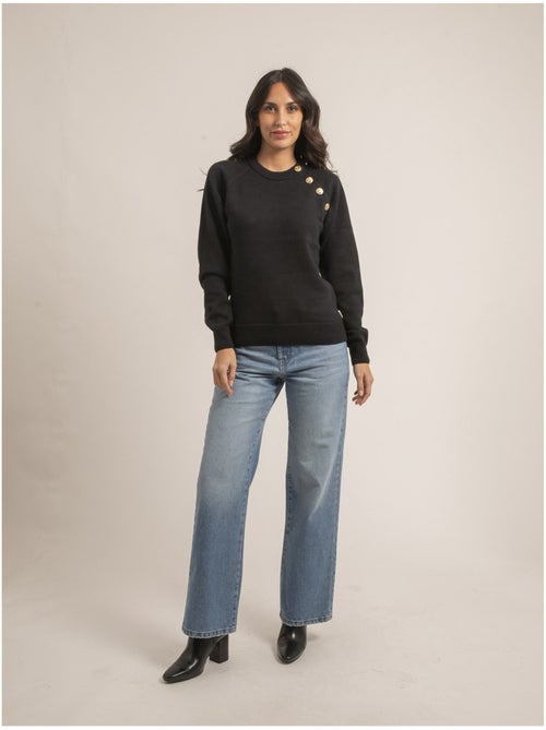 Pull col rond pur coton KORDINE - Kiabi