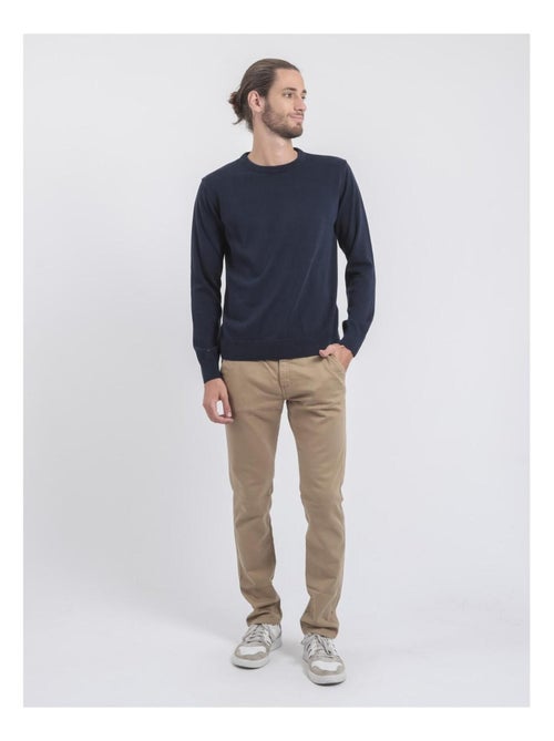 Pull col rond pur coton LADARKO - Kiabi