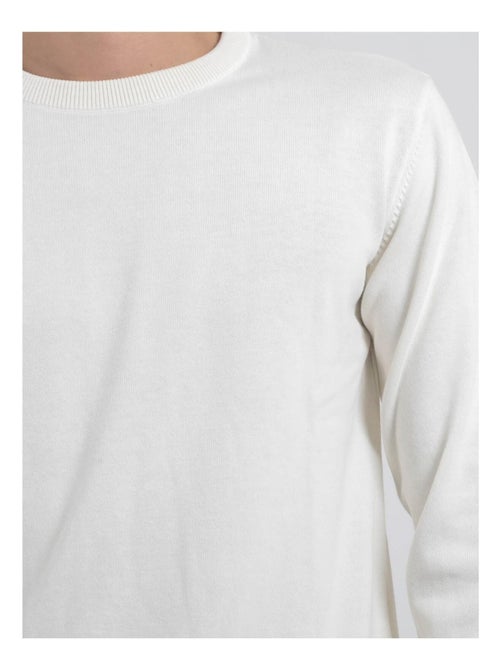 Pull col rond pur coton LADARKO - Kiabi