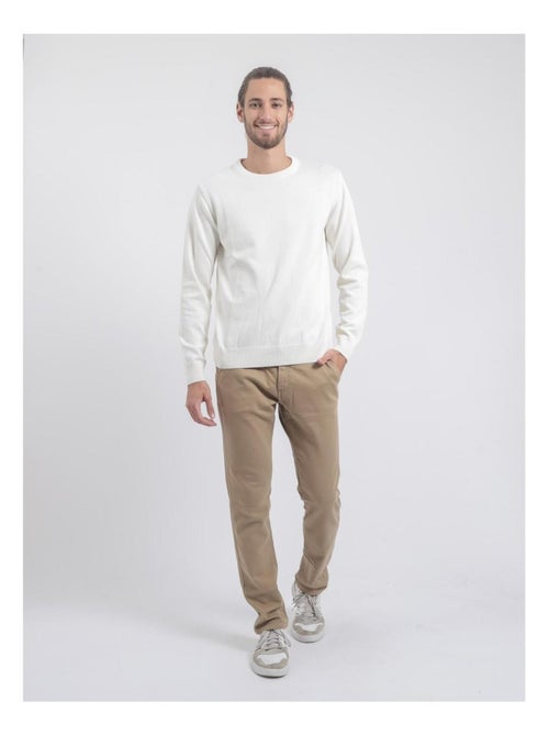 Pull col rond pur coton LADARKO - Kiabi