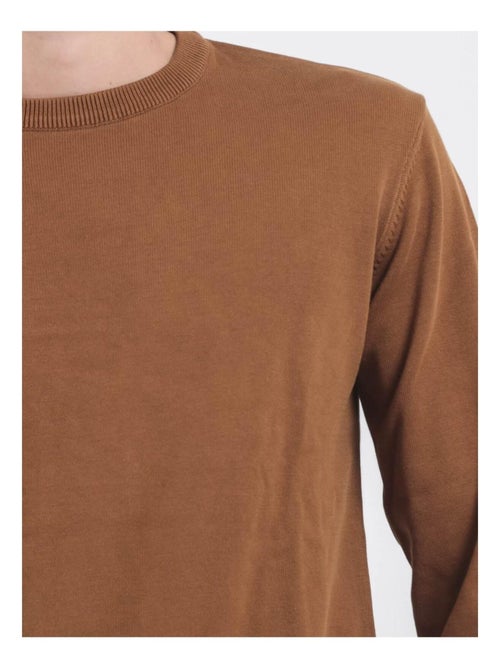 Pull col rond pur coton LADARKO - Kiabi