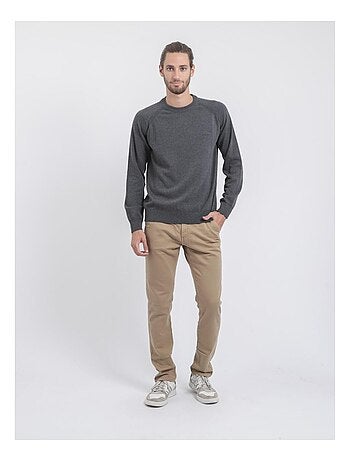 Pull col rond pur coton LOCTUDY