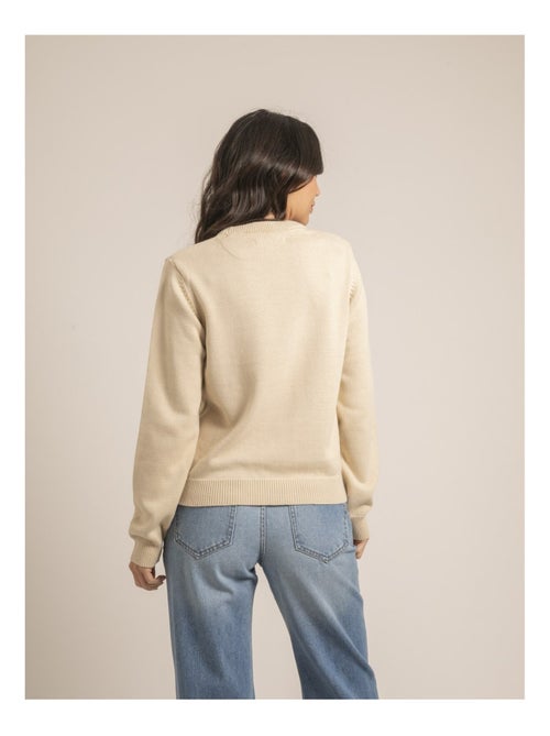 Pull col rond pur coton message KOURI - Kiabi