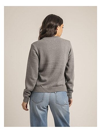 Pull col rond pur coton message KOURI