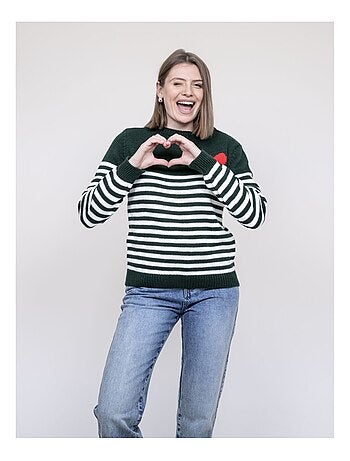 Pull col rond rayures KAROLE