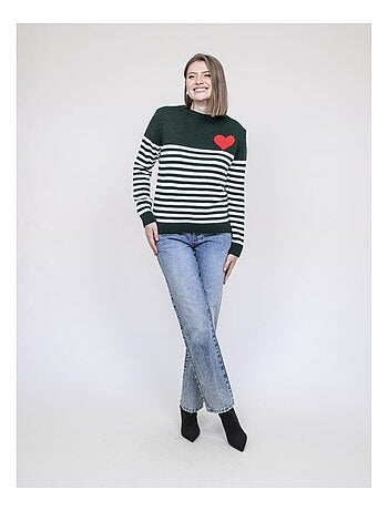 Pull col rond rayures KAROLE