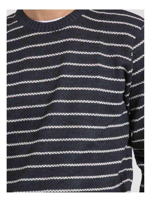 Pull col rond rayures LIMUTIL - Kiabi