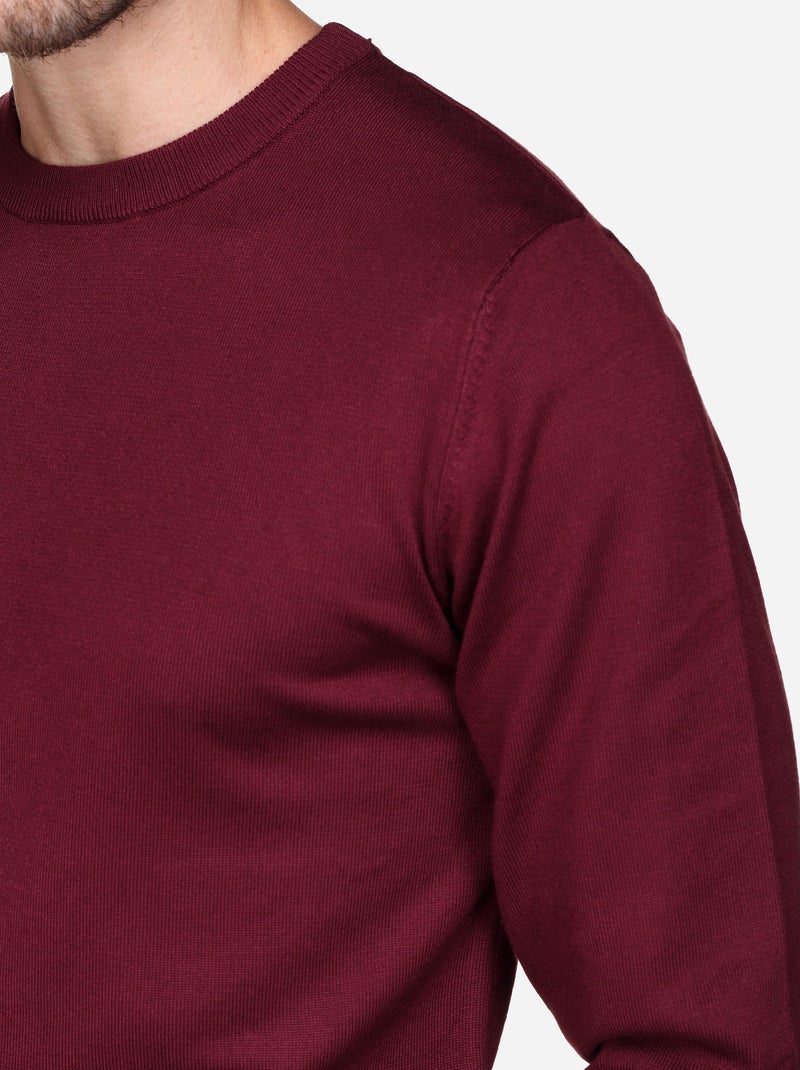 Pull col rond Rouge - Kiabi