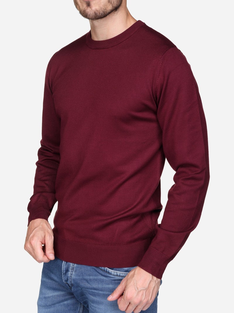 Pull col rond Rouge - Kiabi