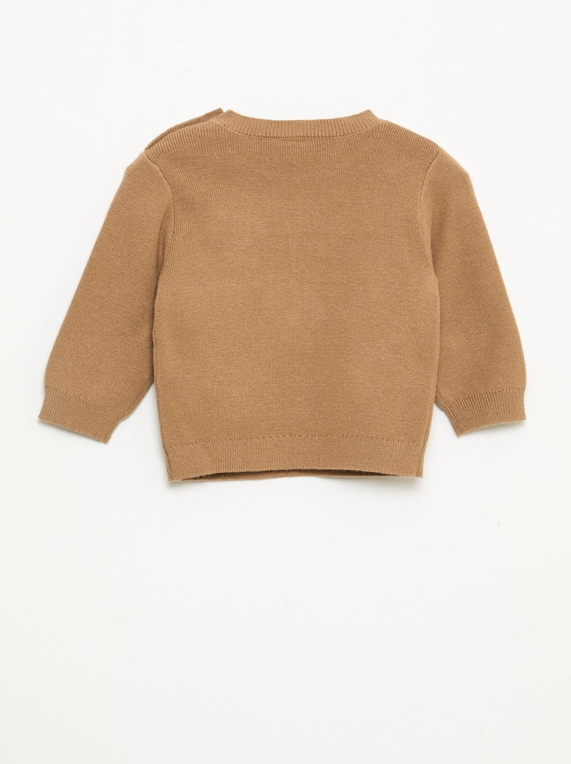 Pull col rond tricot 'Disney' 'Dalmatien' Beige - Kiabi
