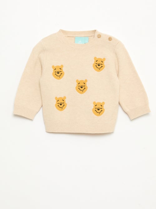 Pull col rond tricot 'Disney' 'Winnie' - Kiabi