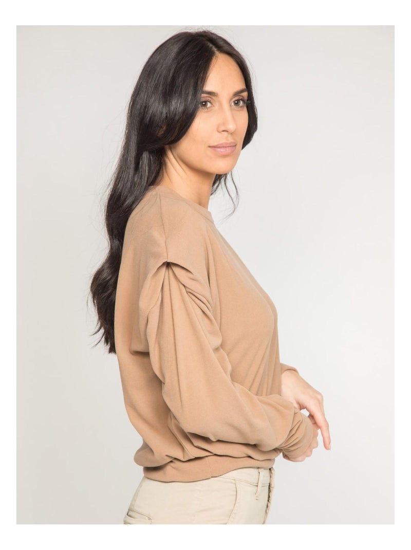 Pull col rond yahou Beige - Kiabi