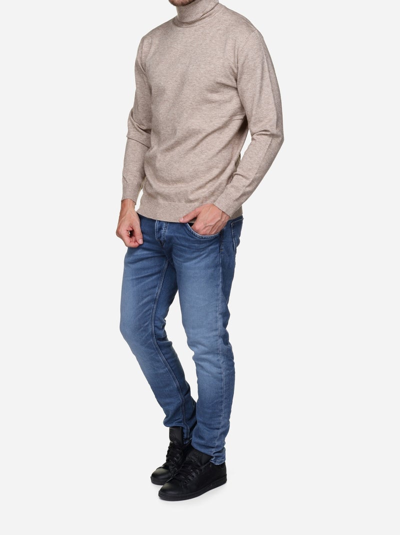 Pull col roul? - Yves Enzo Cr?me - Kiabi