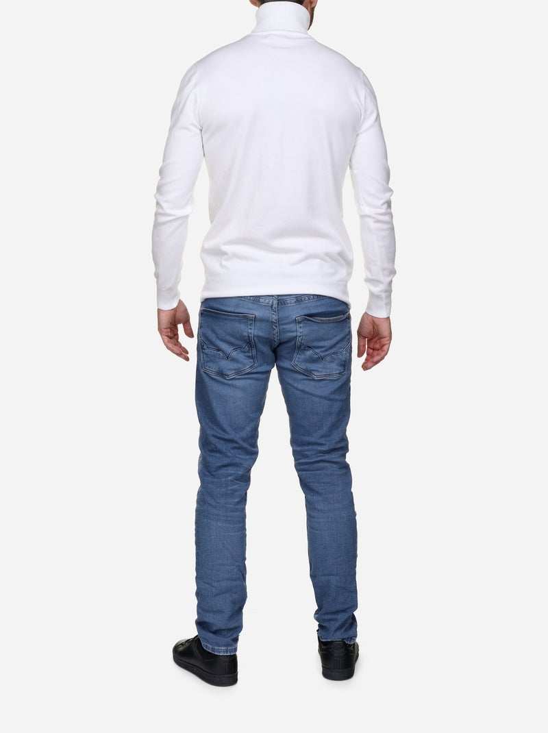 Pull col roulé - Kenzarro Blanc - Kiabi