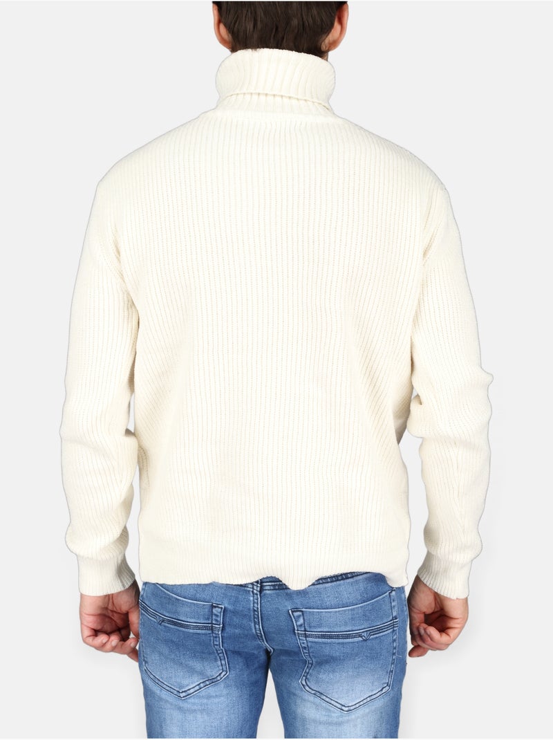 Pull col roulé - Kenzarro Blanc - Kiabi