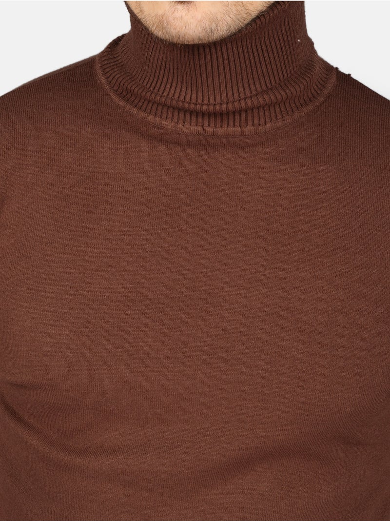 Pull col roulé - Kenzarro Marron foncé - Kiabi