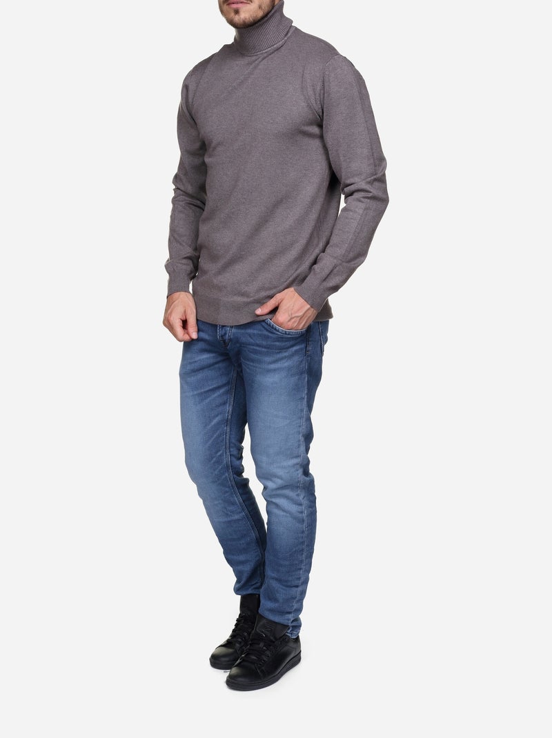 Pull col roulé - Kenzarro Marron - Kiabi