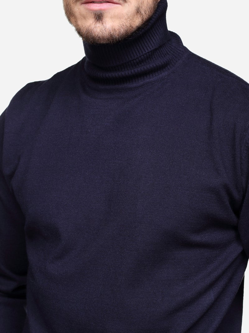 Pull col roulé - Yves Enzo Bleu foncé - Kiabi