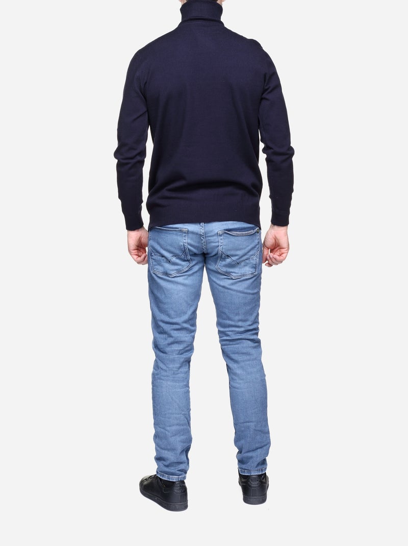 Pull col roulé - Yves Enzo Bleu foncé - Kiabi