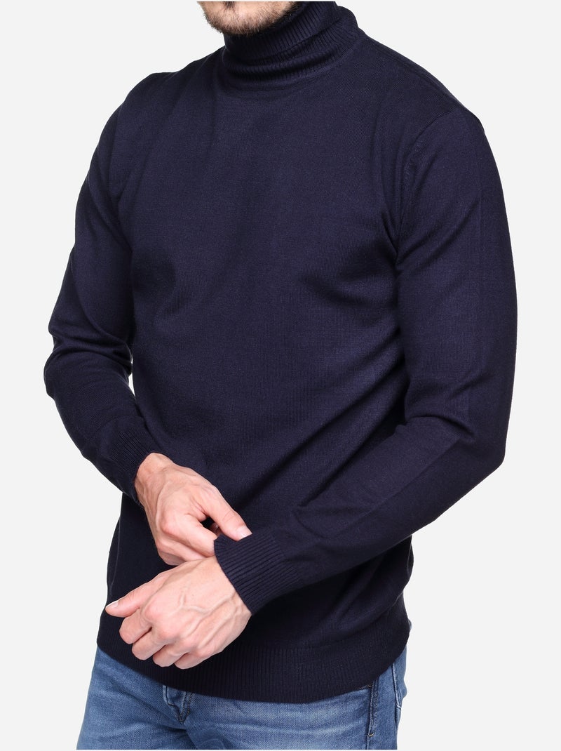 Pull col roulé - Yves Enzo Bleu foncé - Kiabi