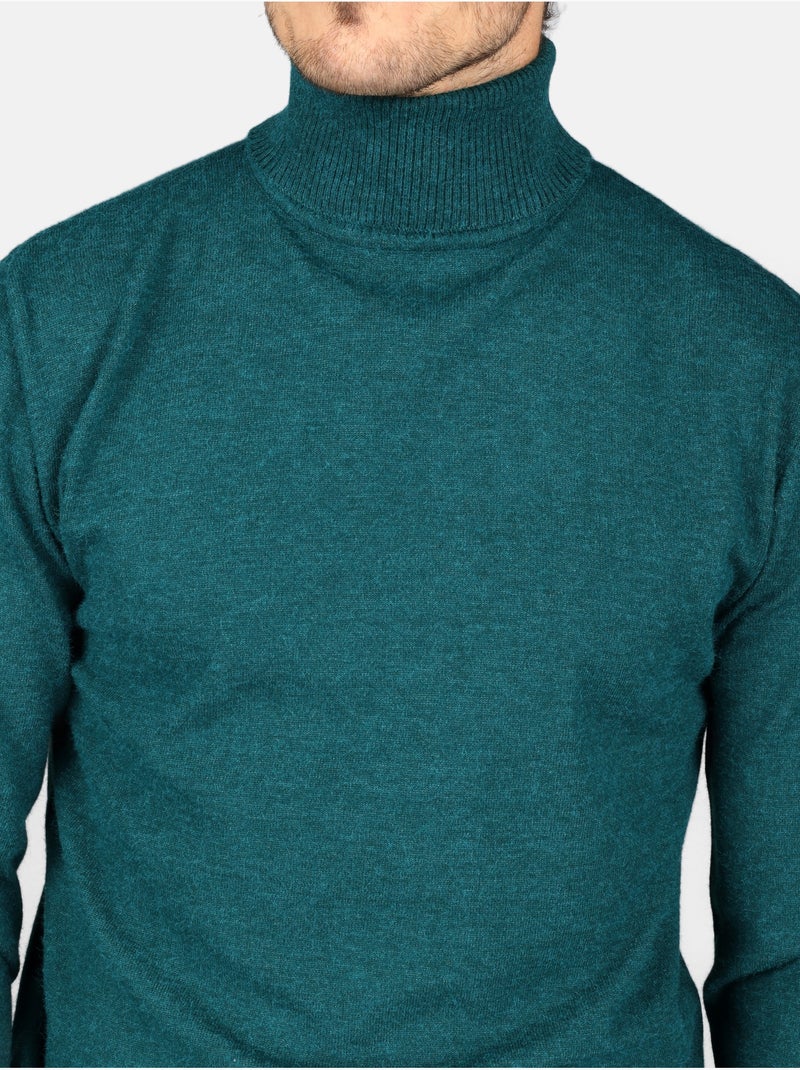 Pull col roulé - Yves Enzo Vert - Kiabi