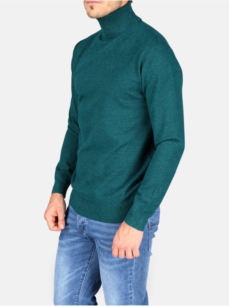 Pull col roulé - Yves Enzo Vert - Kiabi