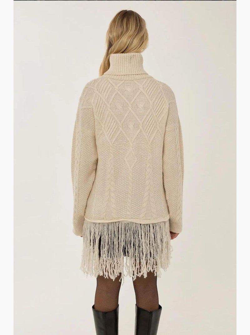 Pull col roulé à pompons hiccup Crème - Kiabi
