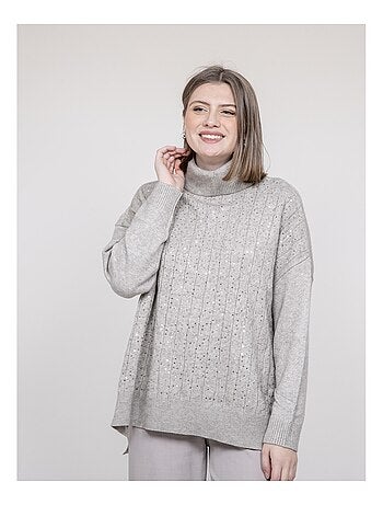 Pull col roulé à sequins KARLINE
