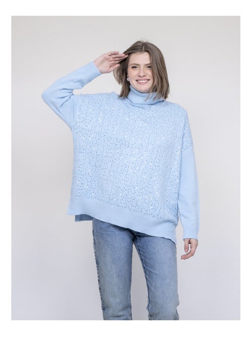 Pull col roulé à sequins KARLINE - Kiabi