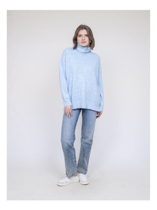 Pull col roulé à sequins KARLINE - Kiabi