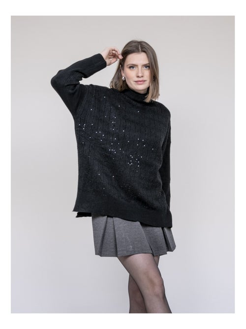 Pull col roulé à sequins KARLINE - Kiabi