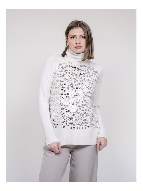 Pull col roulé à sequins KILISION - Kiabi
