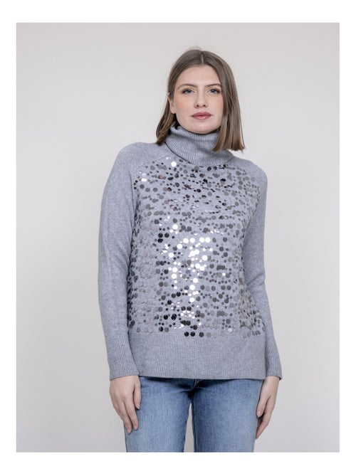 Pull col roulé à sequins KILISION - Kiabi