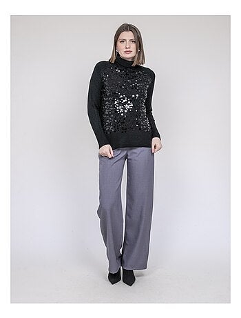 Pull col roulé à sequins KILISION