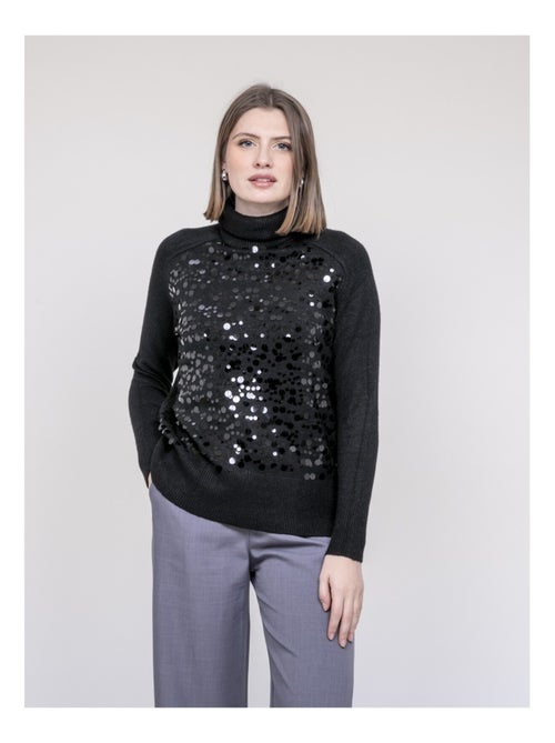 Pull col roulé à sequins KILISION - Kiabi