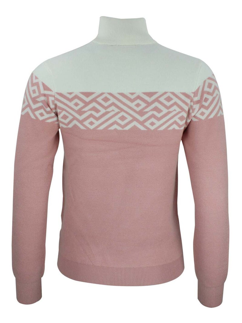 Pull col roulé AKAR - PEAK MOUNTAIN Rose - Kiabi
