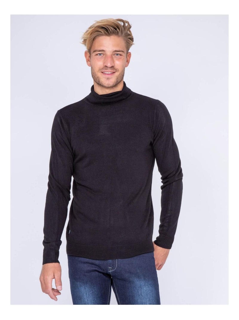 Pull col roulé aspect cachemire LOVOU Noir - Kiabi