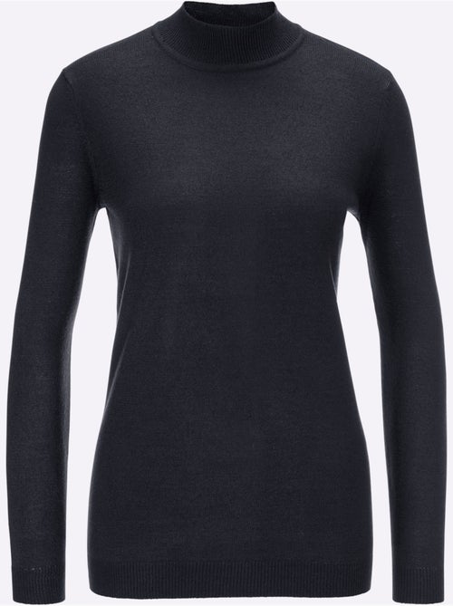 Pull col roulé avec manches longues et bords-côtes - Taille standard - Moda Vilona - Kiabi