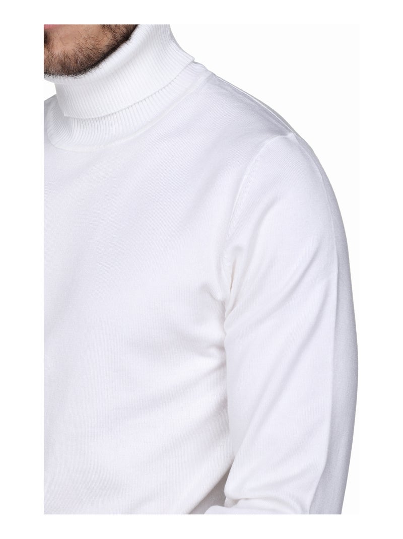 Pull col roulé Blanc - Kiabi