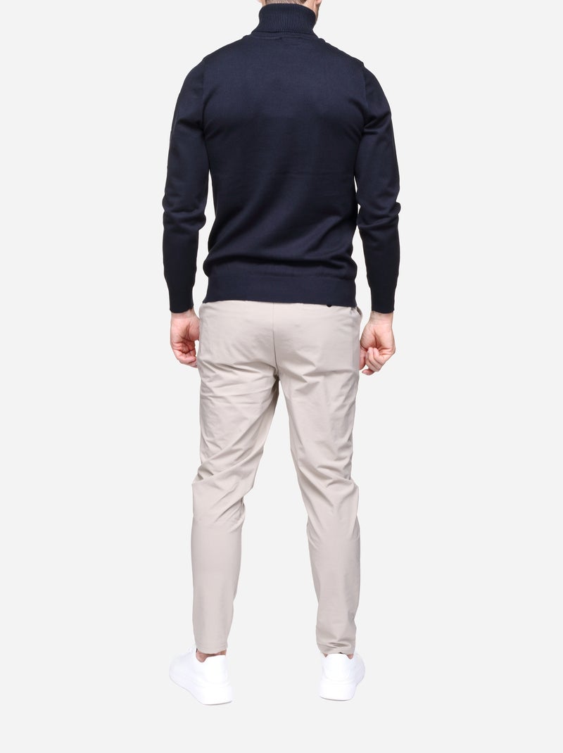Pull col roulé Bleu foncé - Kiabi