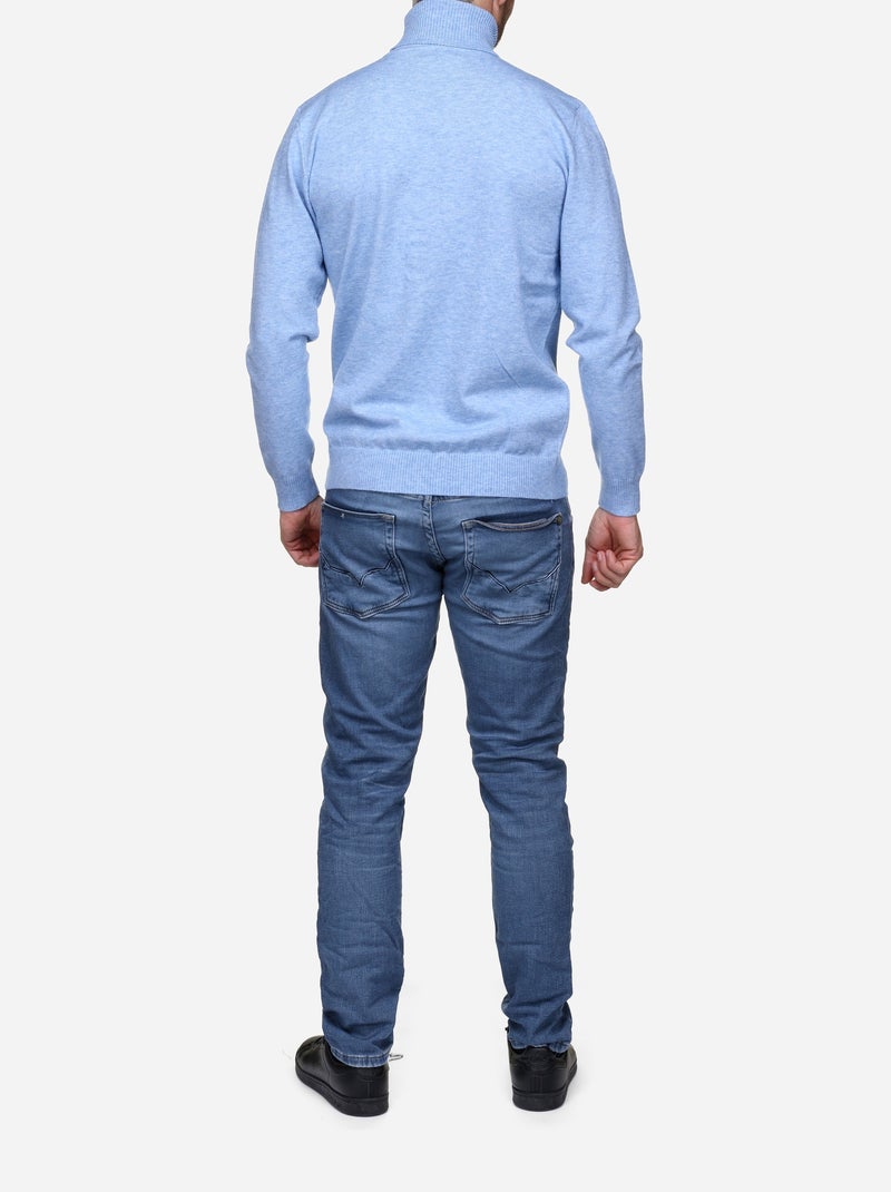 Pull col roulé - Bleu - Homme - 29.99€ - Kiabi