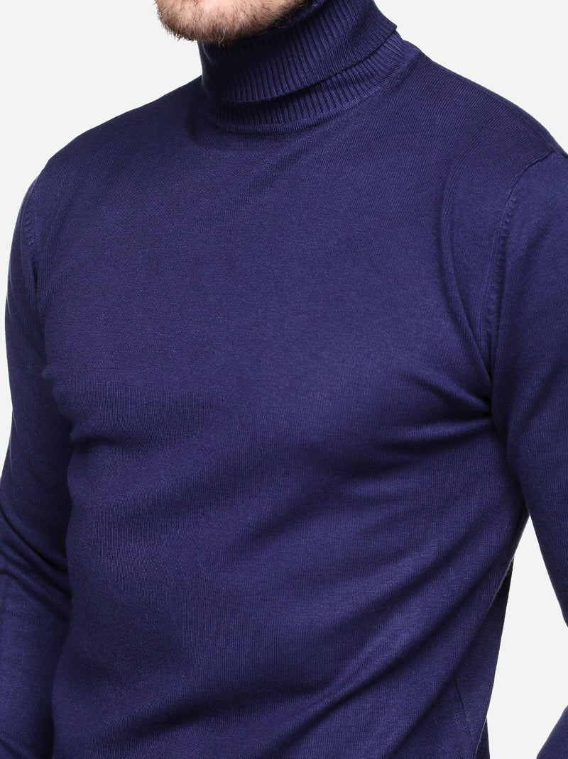 Pull col roulé - Bleu - Homme - 19.90€ - Kiabi