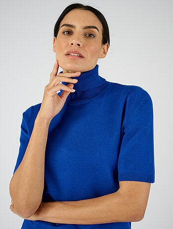 Pull col roulé côtelé maille fluide - Damart