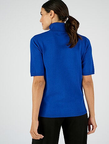 Pull col roulé côtelé maille fluide - Damart