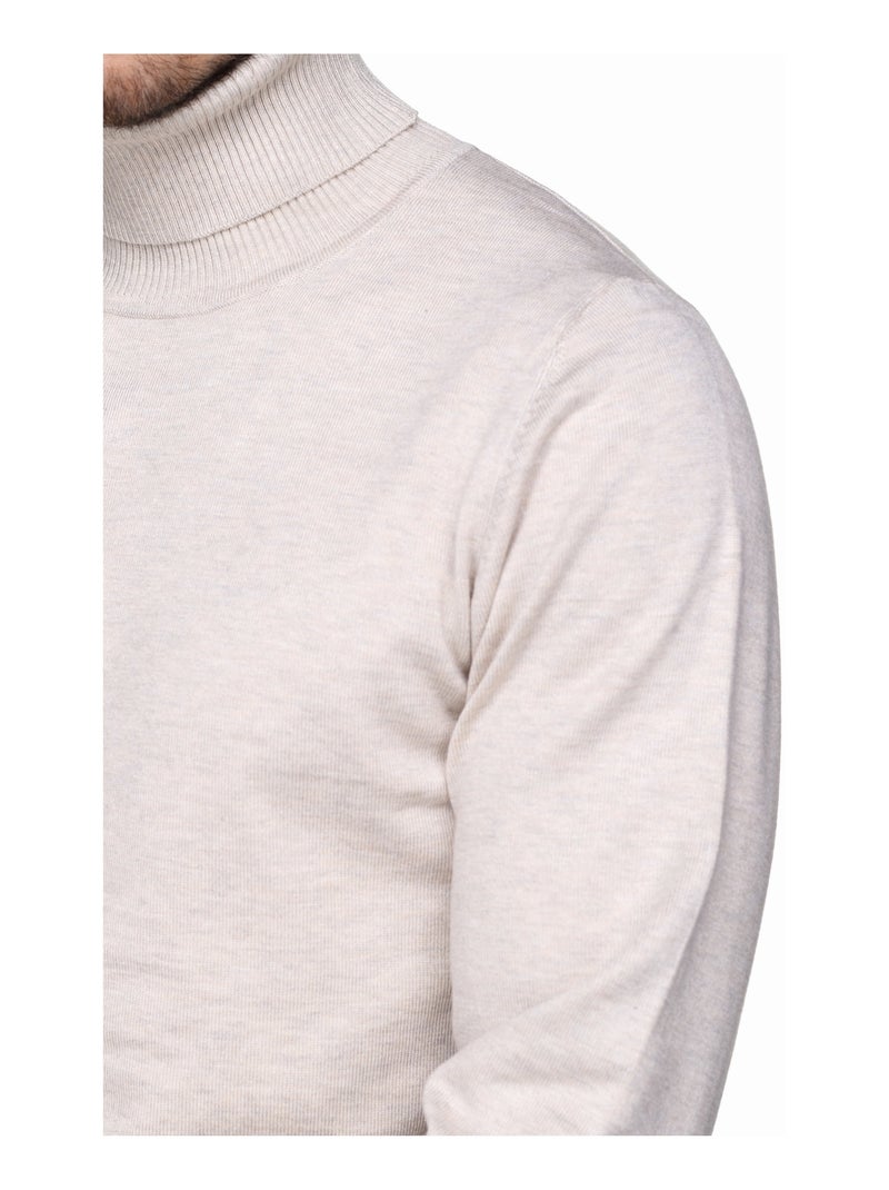 Pull col roulé Crème - Kiabi