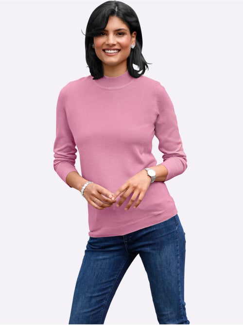 Pull col roulé doux avec manches longues et bords-côtes - Taille standard - Moda Vilona - Kiabi